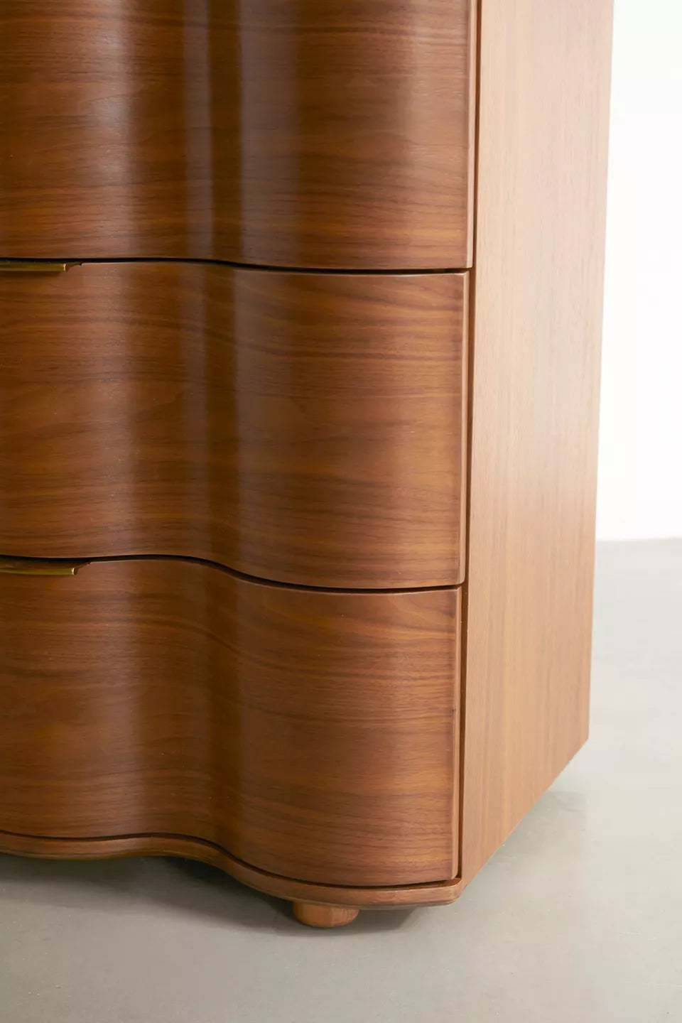 Aria 6-Drawer Short Wood Squiggle Dresser - Brown