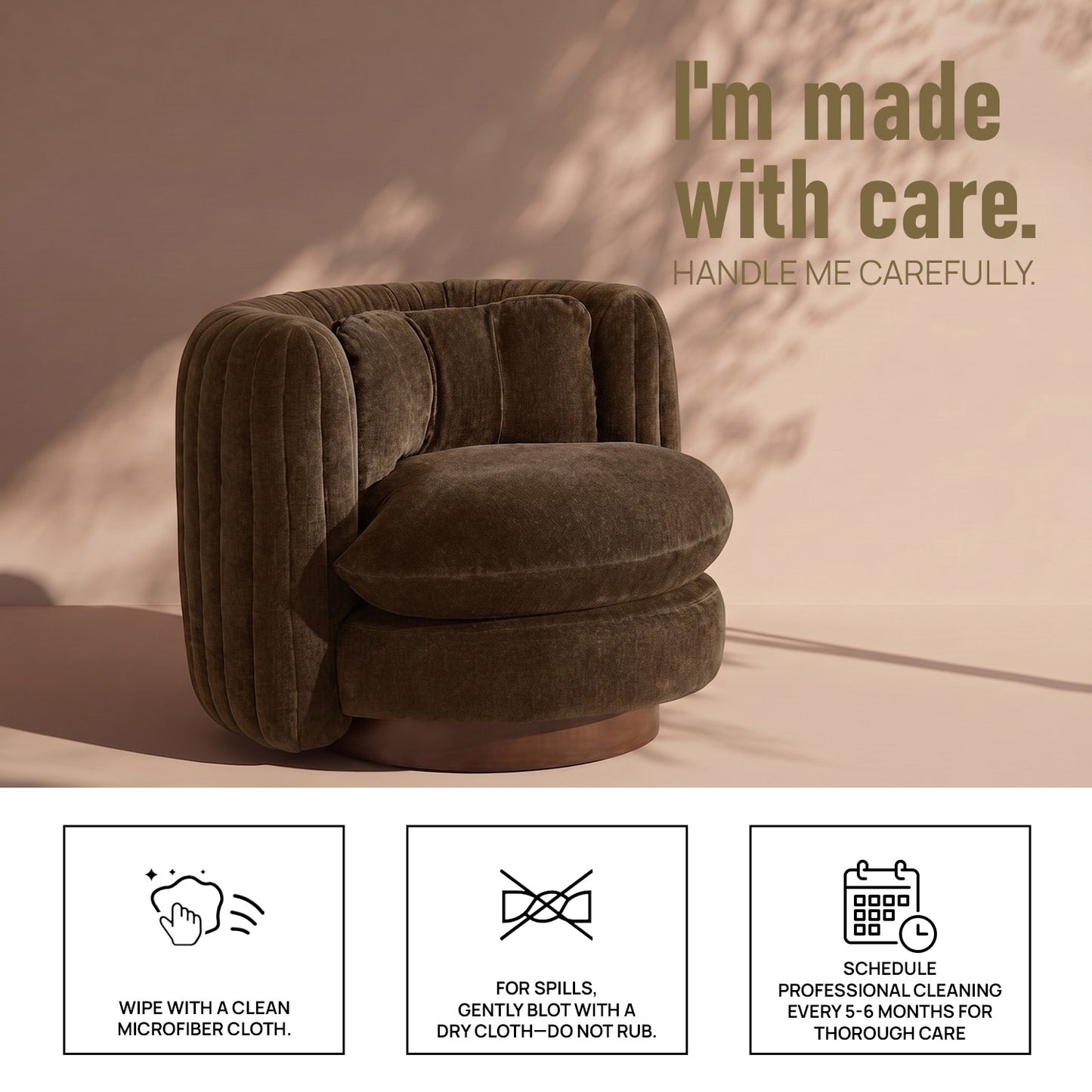 Dreovyn Plush Layered Olive Green Velvet Lounge Chair