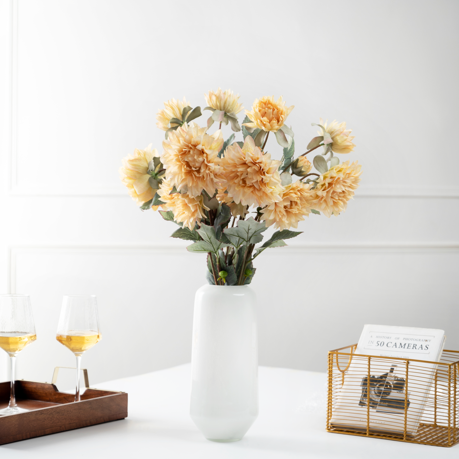 Artificial Flower Dahlia - Cream Bunch