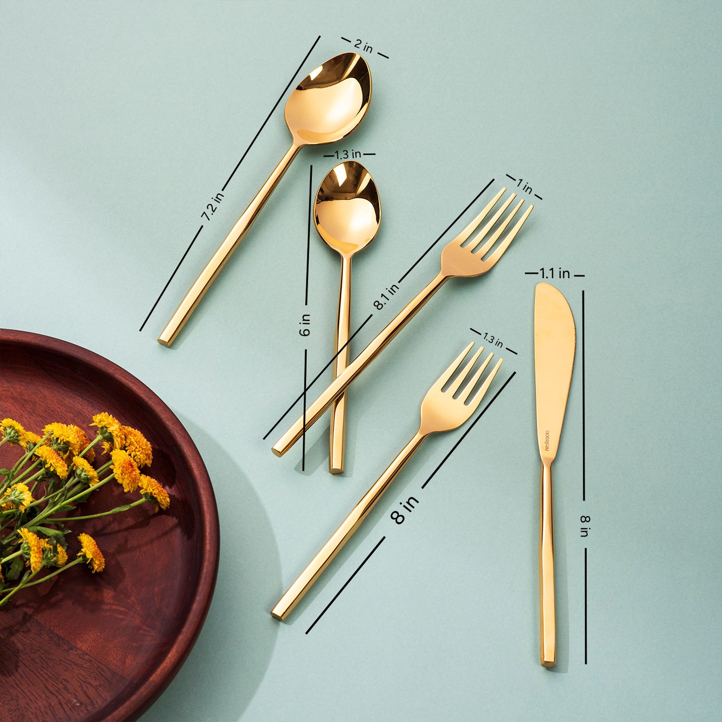 Fusion Harmony: Set of 5 Cutlery with Stylish Handles