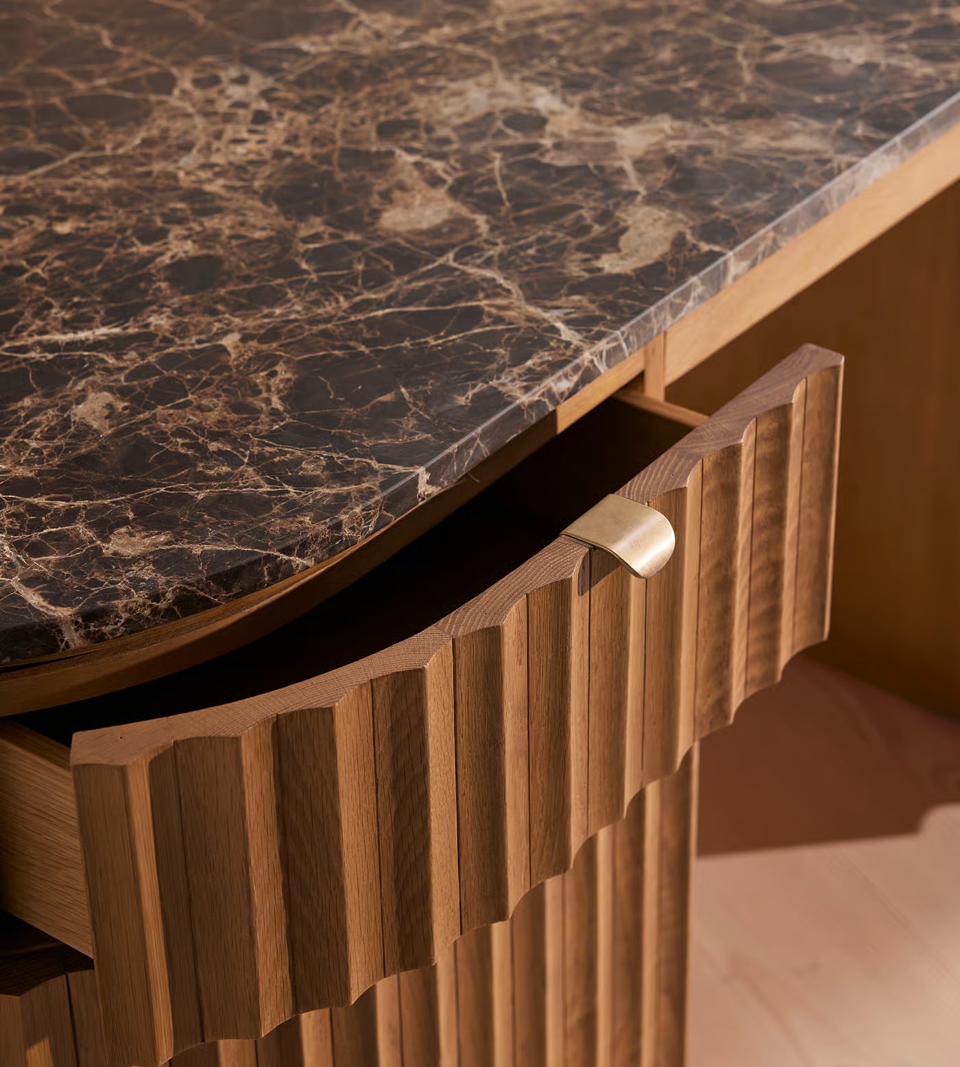 Railton Desk, Dark Emperador Marble