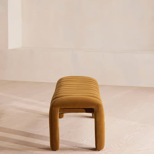 Willis Bench Velvet Velvet Mustard