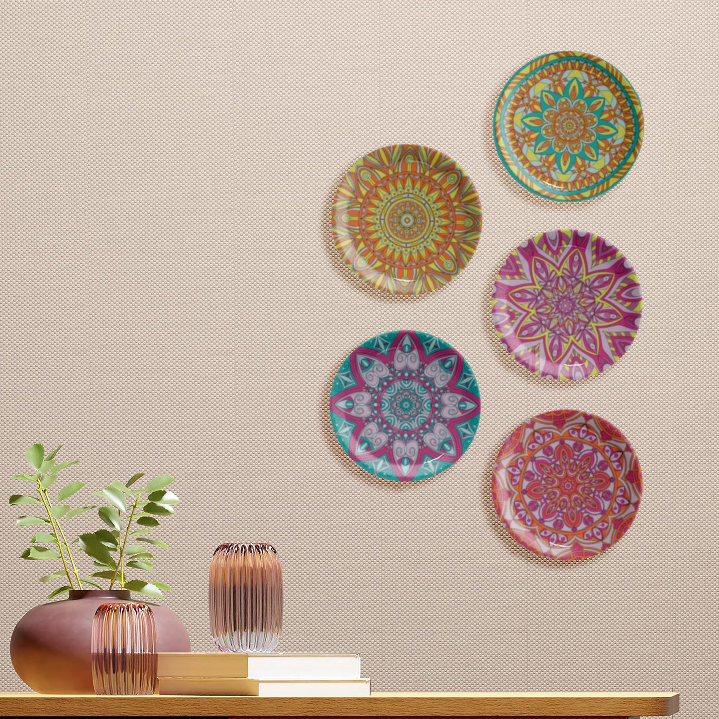 Zen Sanctuary Mandala Wall Plates Set of 5