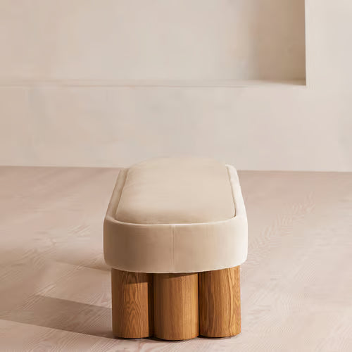 Nieve Bench Velvet Porcelain