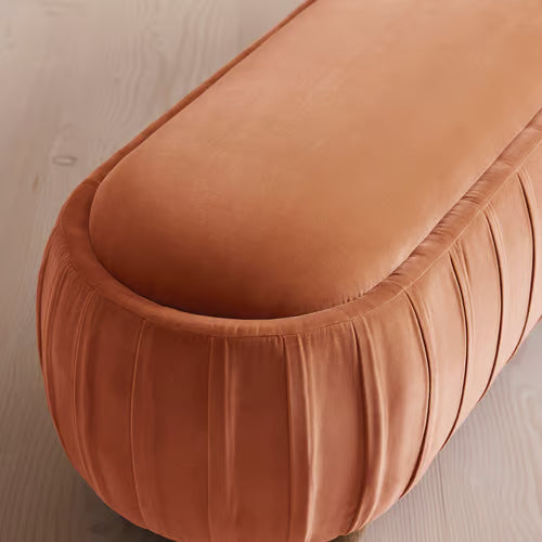 Vivienne Bench Velvet Antique Rose