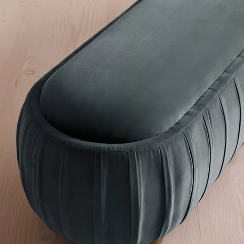 Vivienne Bench Velvet Grey Blue