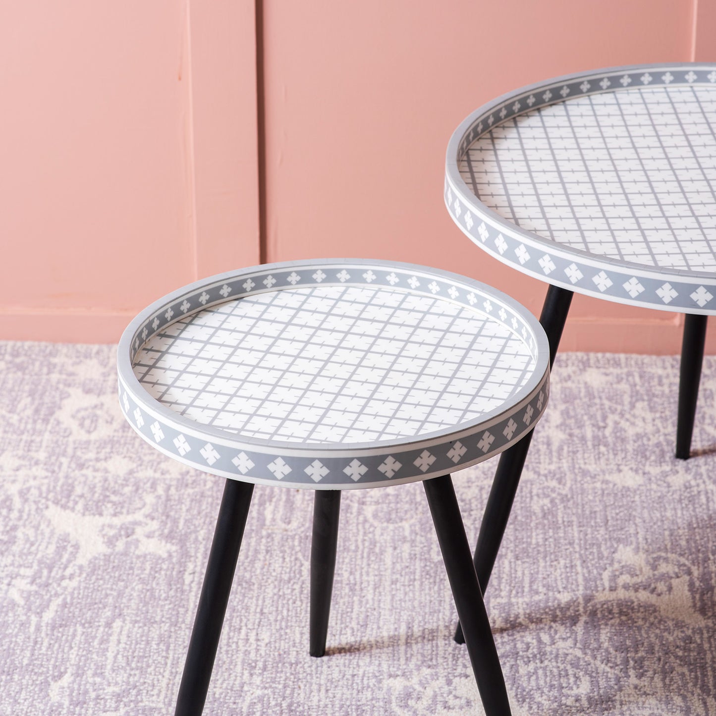 Metal Mosaic: Contemporary Coffee Table Set