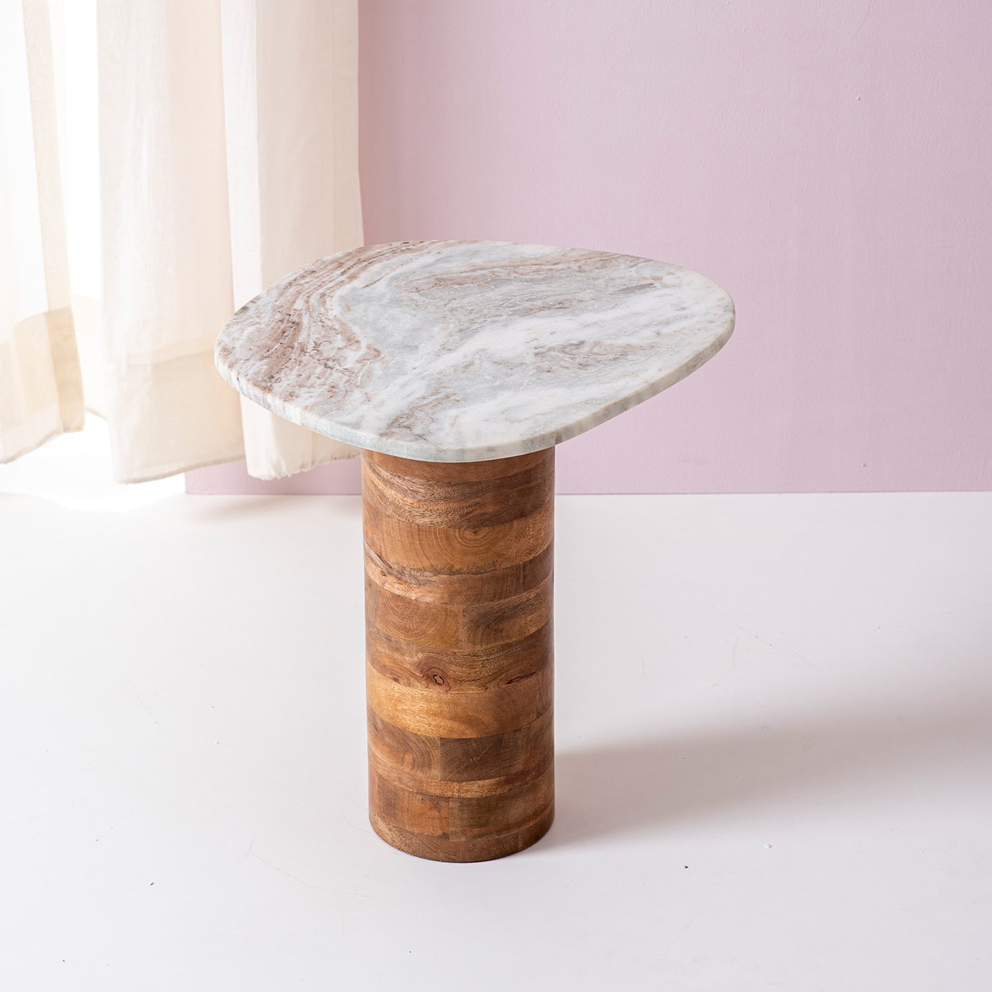 Natural Marble Side Table Set of 2