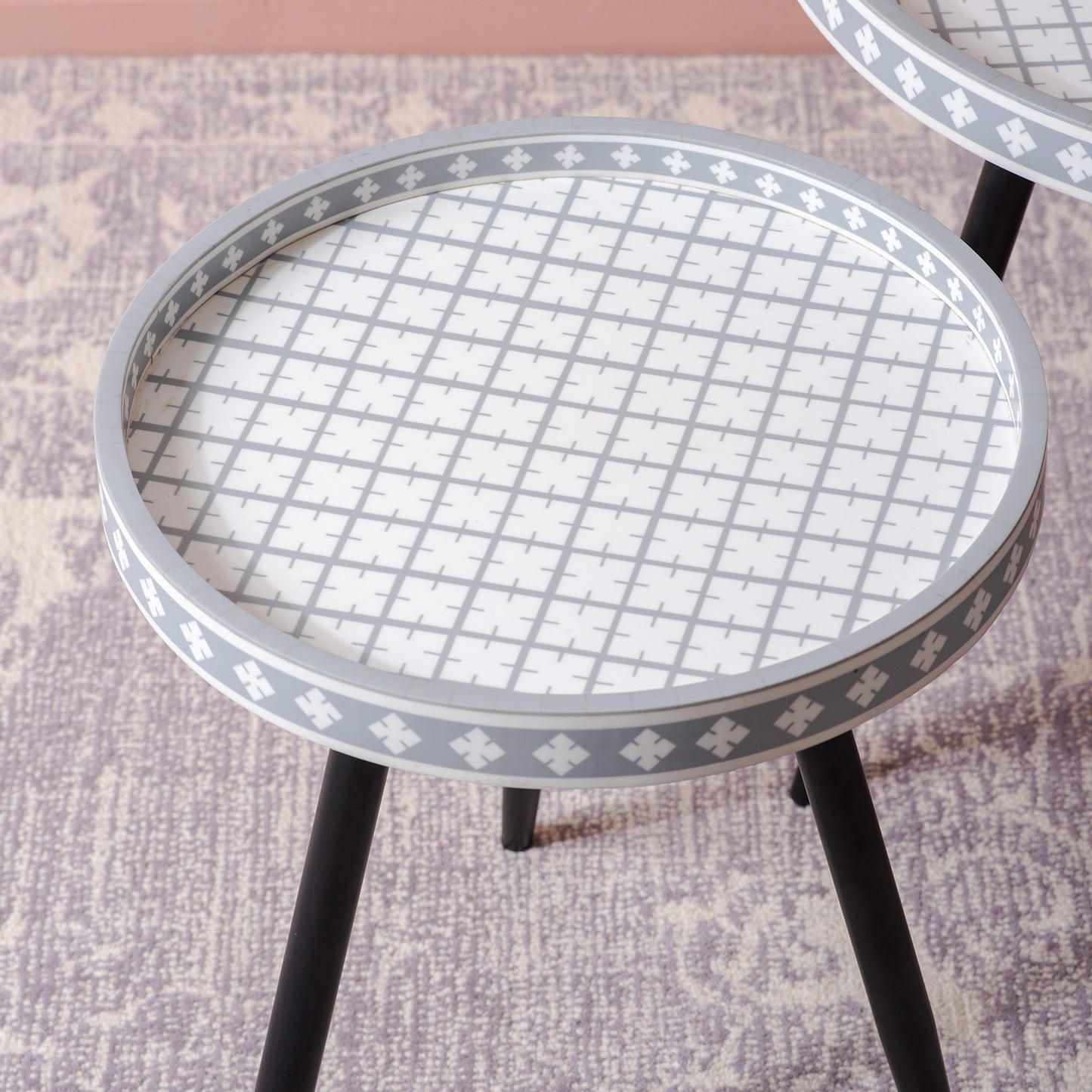 Metal Mosaic: Contemporary Coffee Table Set