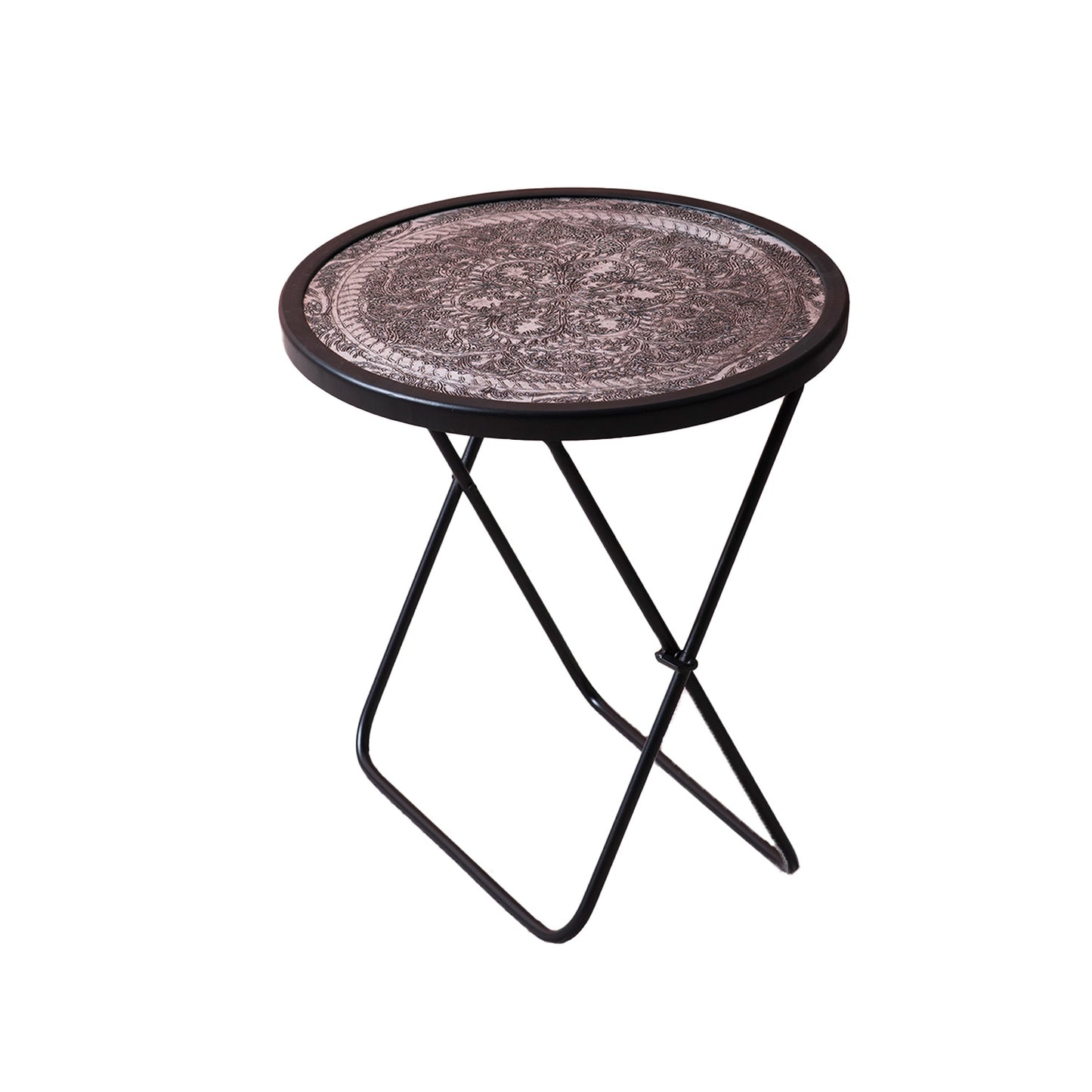 Silver Spectrum: Polished Foldable Side Table