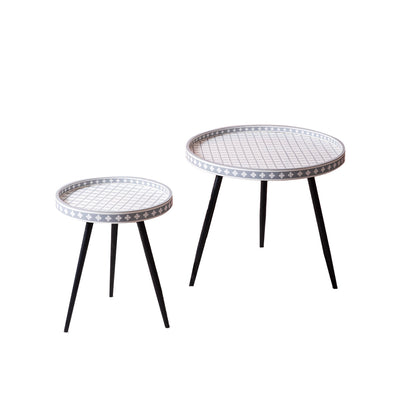 Metal Mosaic: Contemporary Coffee Table Set