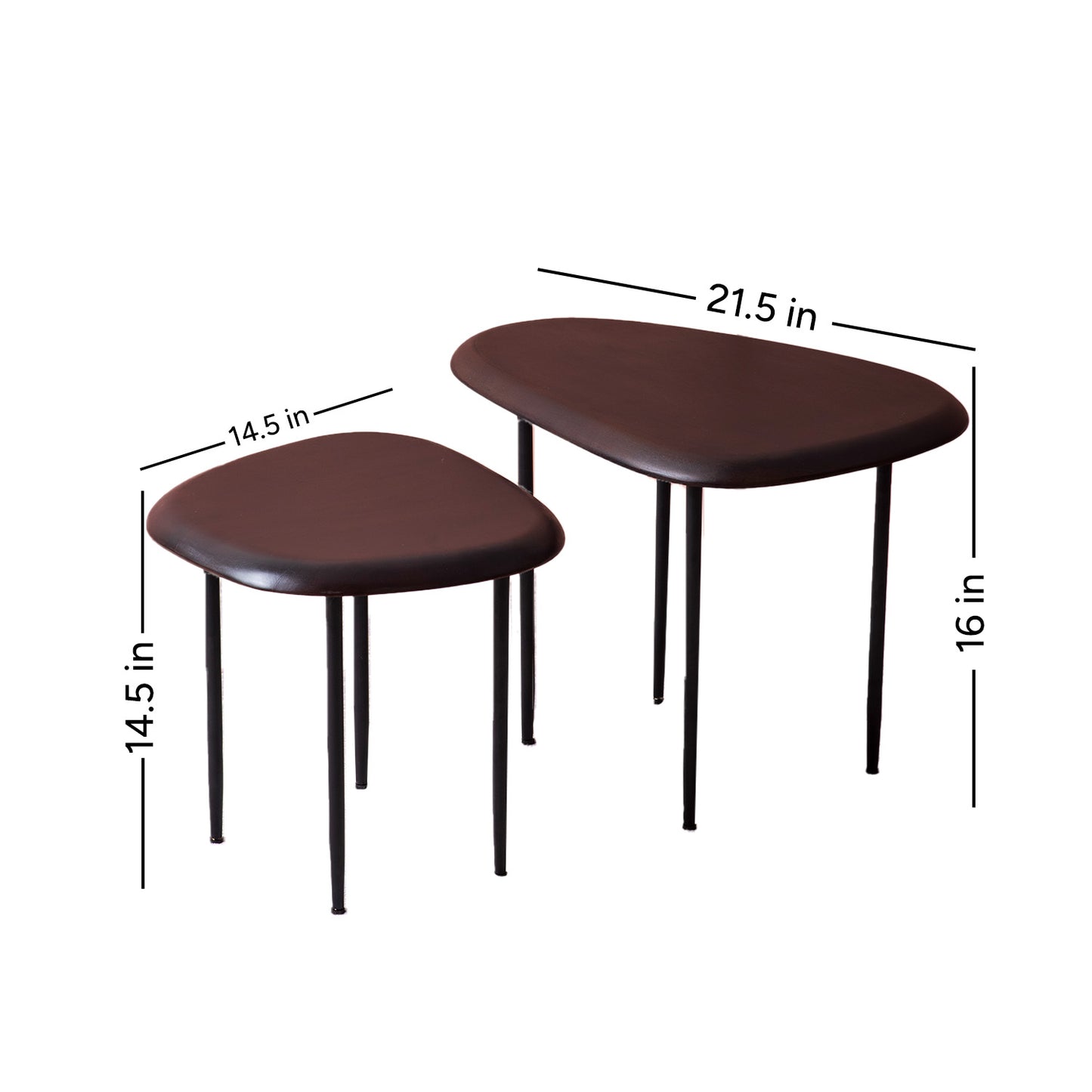 Modern Mingle: Wood and Metal End Table Set
