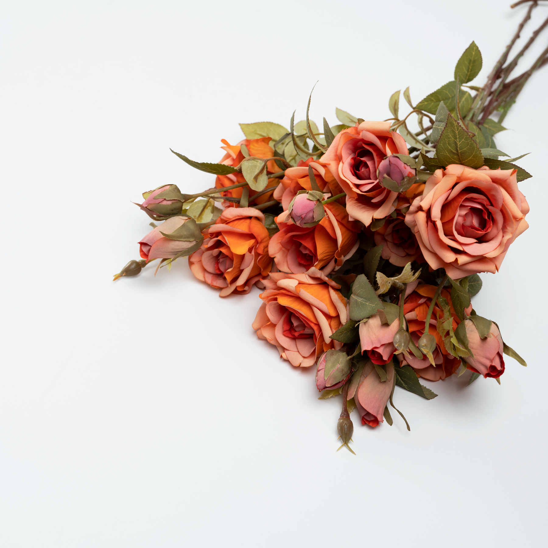 Artificial Flower Rose - Orange Bunch