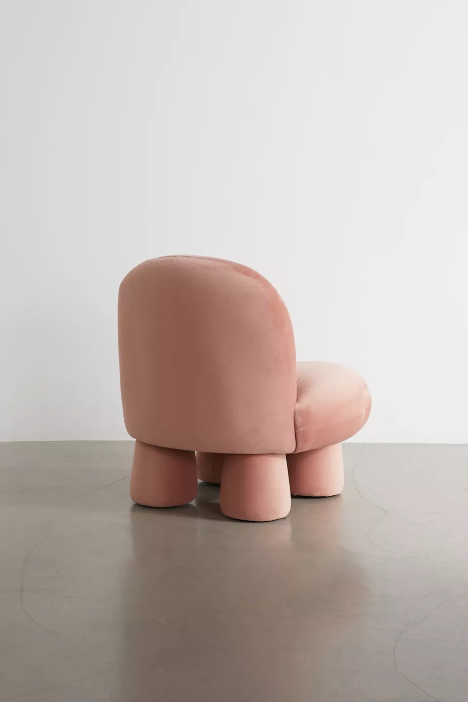 Blush Pink Bubble Velvet Kids Accent Chair