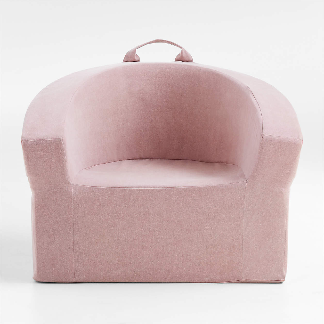 Chloe Soft Pink Puffy Organic Cotton Kids Lounge Chair