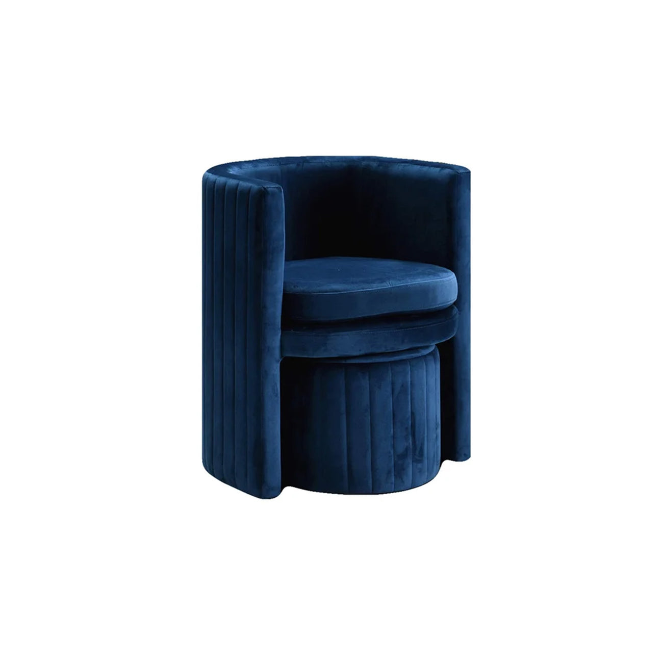 Buy Contemporary Luxe Lounge Chair With Ottoman Footrest Blue Online Store