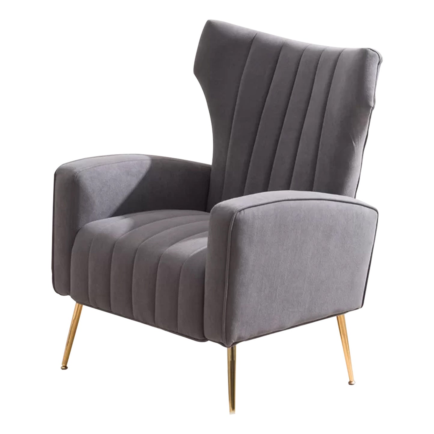 Buy Luxurious Velvet Accent Chair Grey Color Best Price