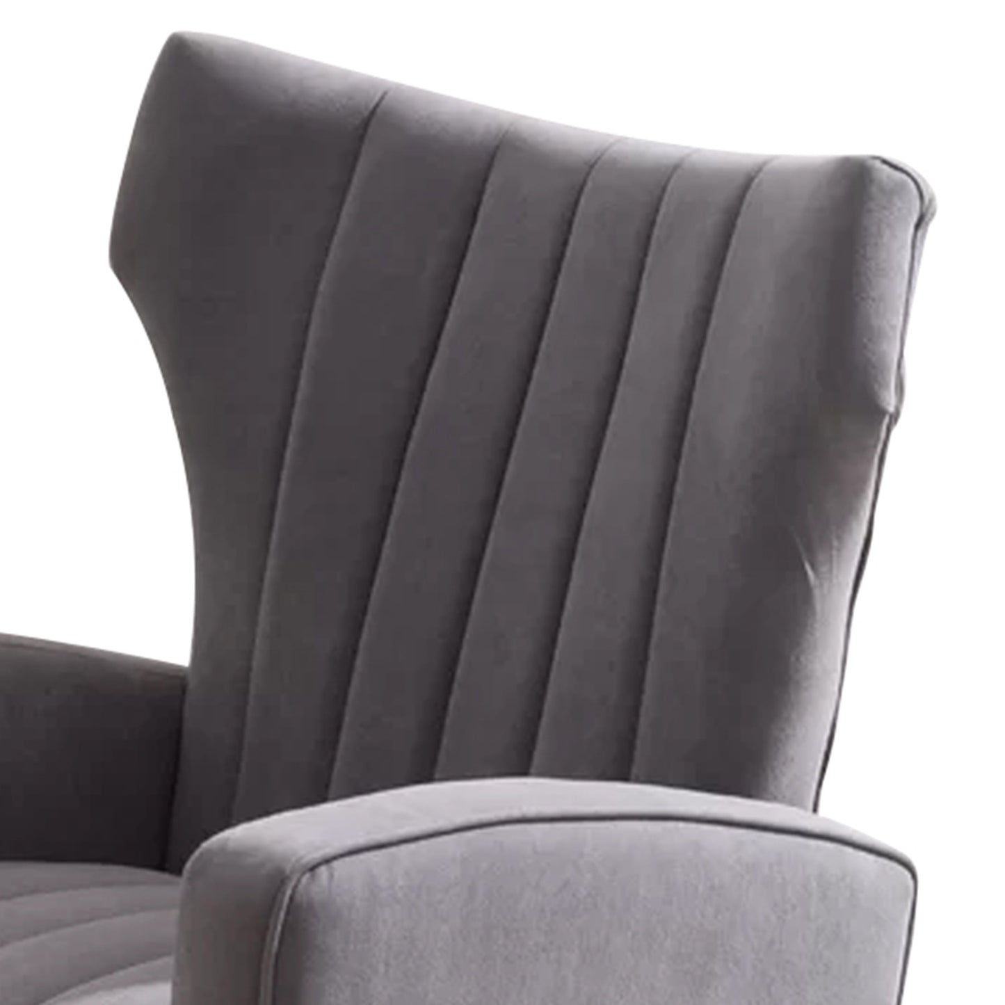 Buy Now Online Luxurious Velvet Accent Chair Grey Color