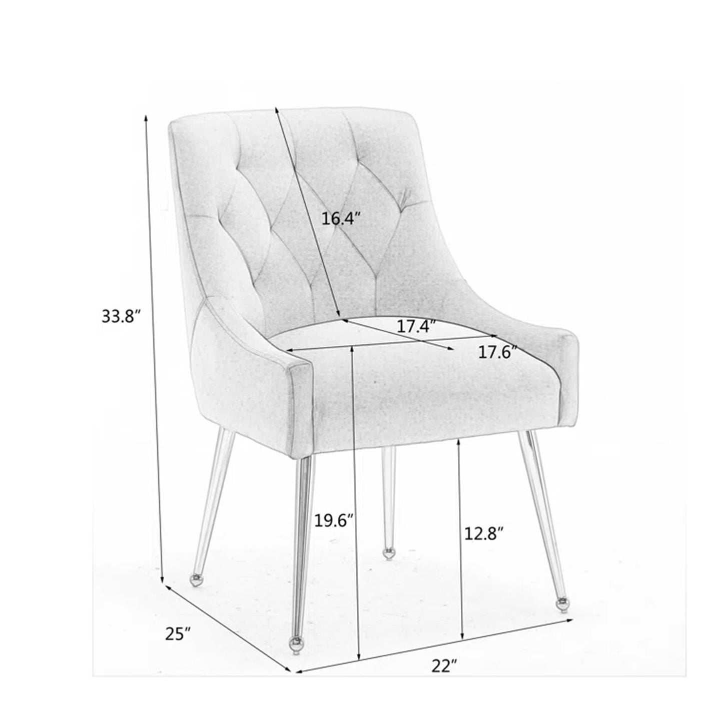 Buy Online Glamorous Velvet Dining Chair Blue Best Price