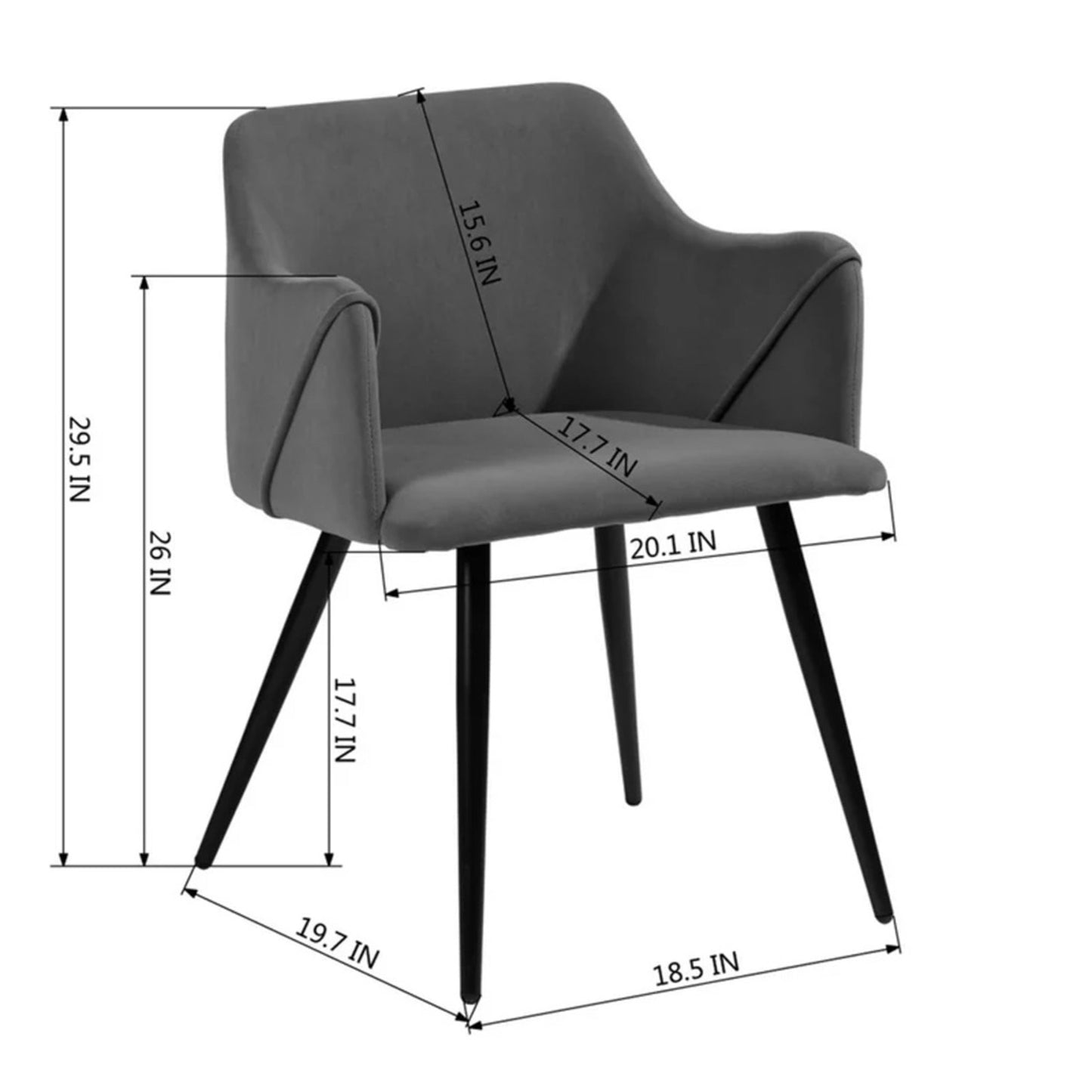 Buy Sophisticated Velvet Dining Designer Chair Grey Online Store