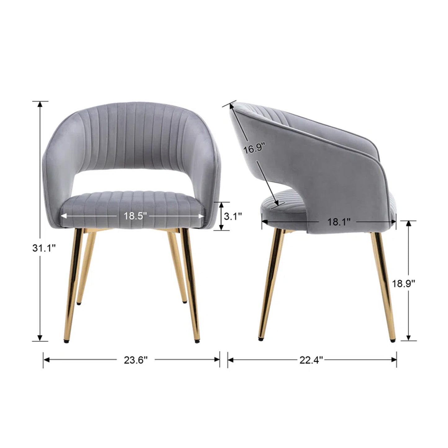 Buy Velvet Lounge Chair Grey Online Best price