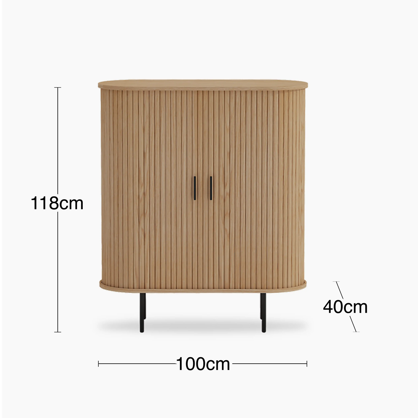 Mika Tall Wooden Sideboard Oak