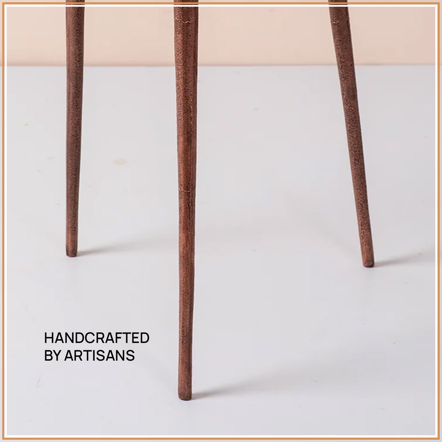 Cosmo Aluminium Leaf End Table in Copper Color