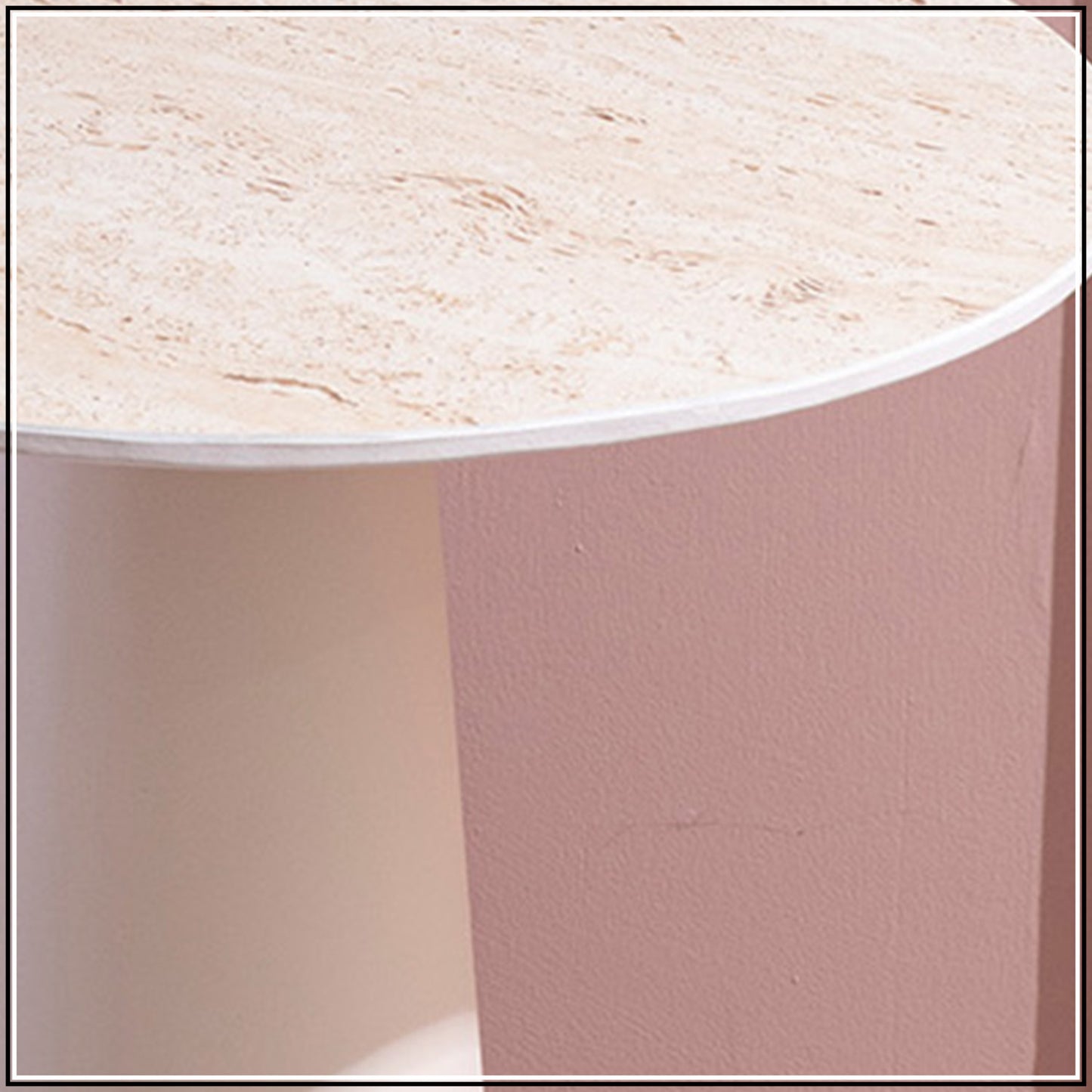 Contemporary Ivory Charm Side Table With Ceramic Top | Nestroots