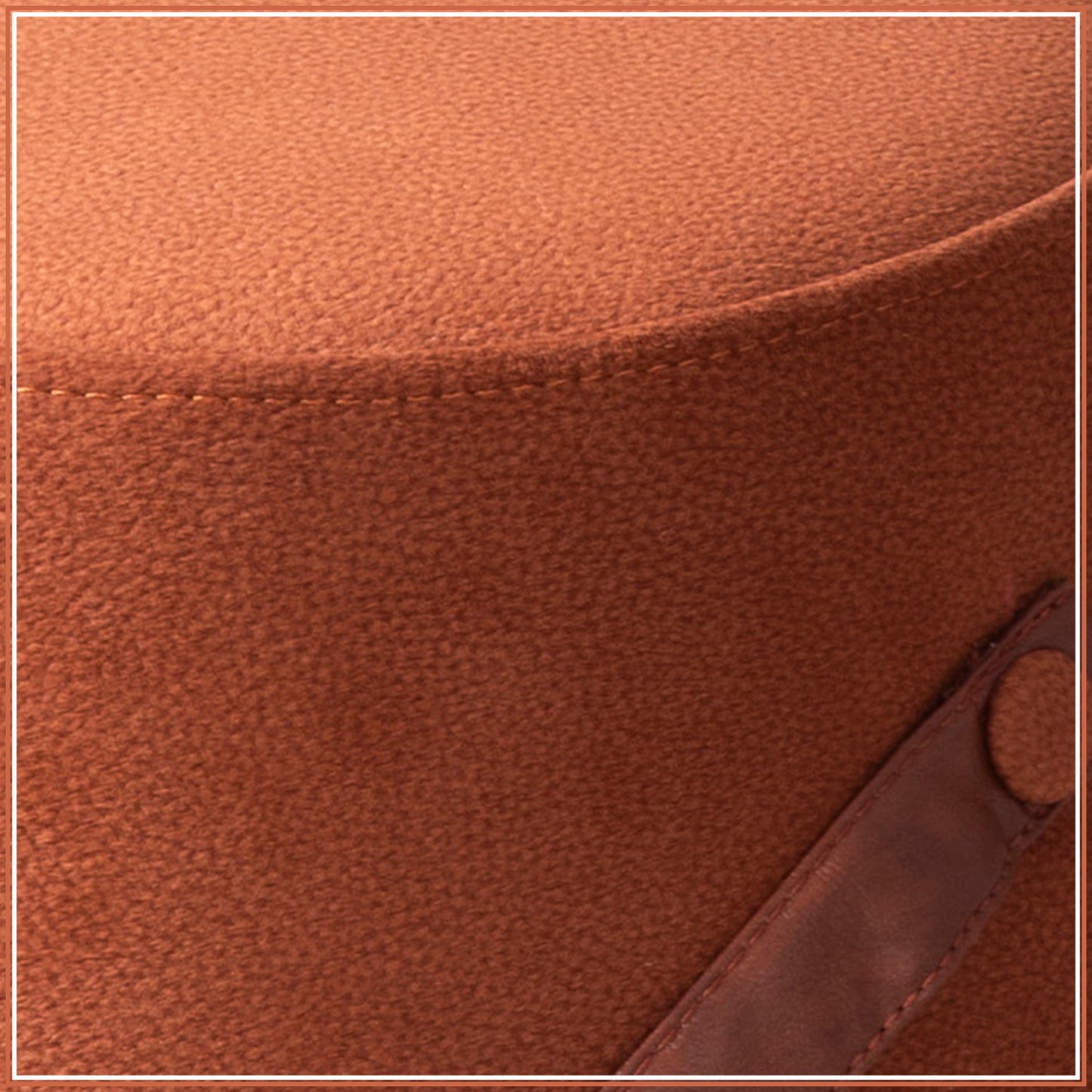 Hoist Collection Pouf With Faux Leather Strap in Tan Color | Nestroots
