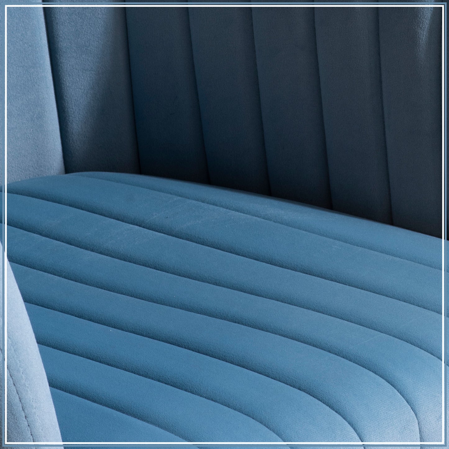 Luxurious Velvet Adjustable Office Chair With Sleek Armrest Light Blue Color | Nestroots