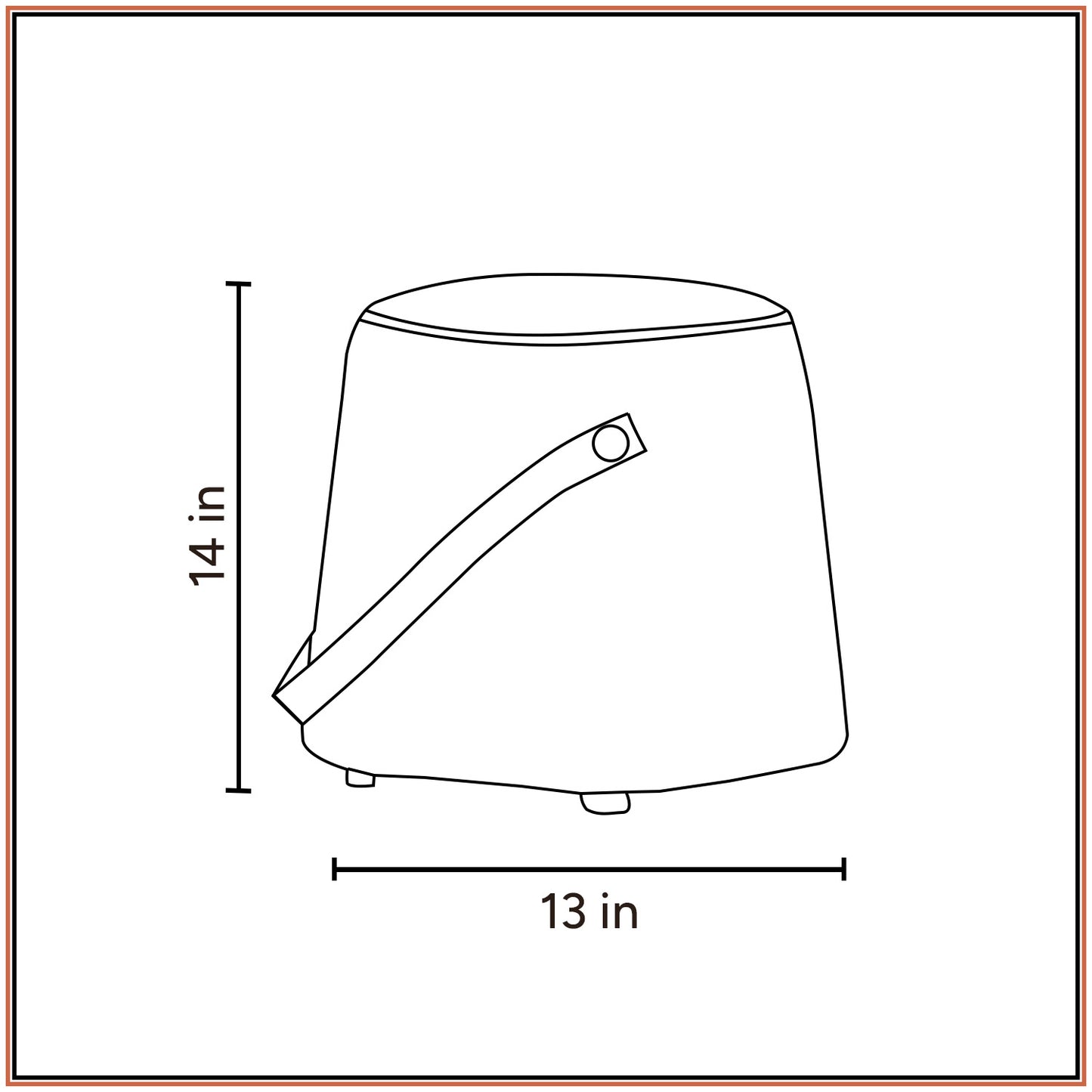 Hoist Collection Pouf With Faux Leather Strap in Tan Color | Nestroots