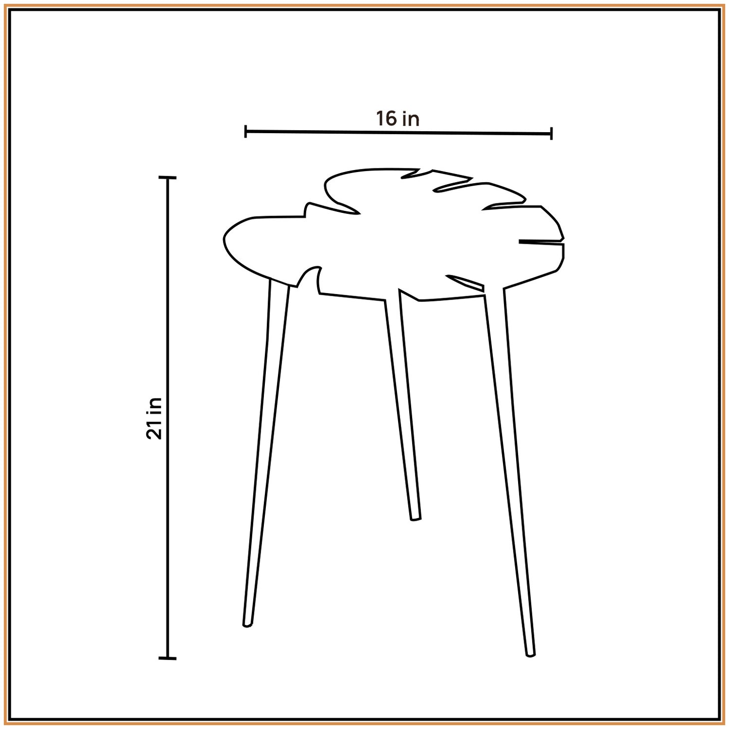 Cosmo Aluminium Leaf End Table in Copper Color