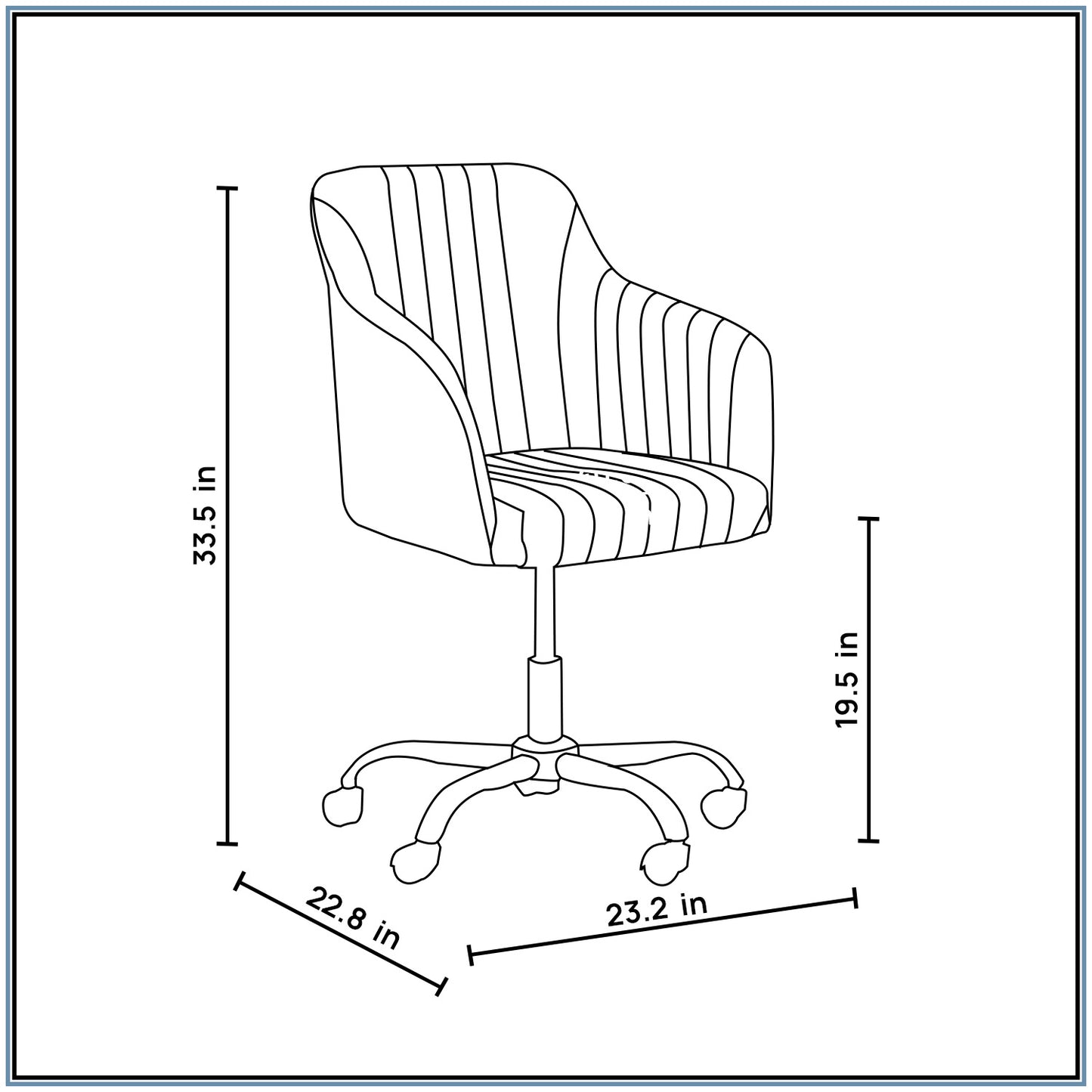 Luxurious Velvet Adjustable Office Chair With Sleek Armrest Light Blue Color | Nestroots