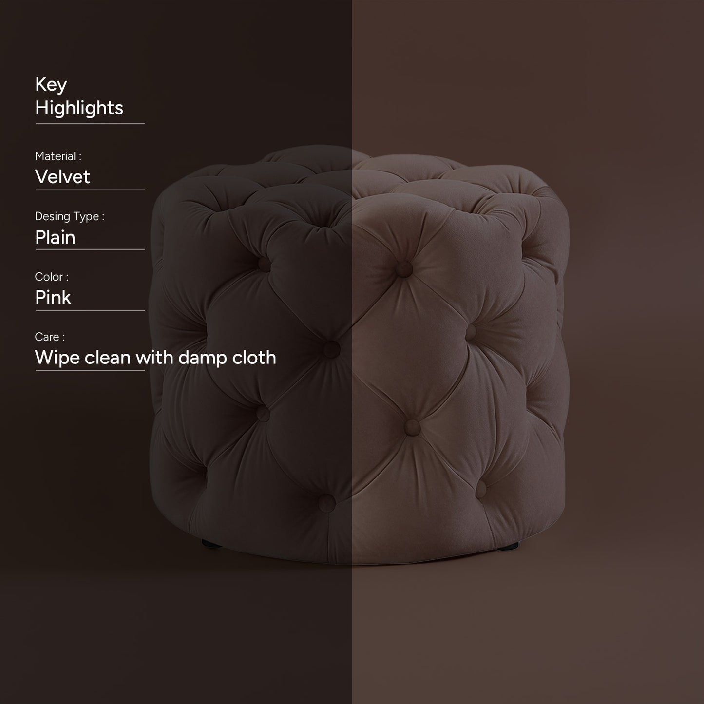 Plush Pink Pouf