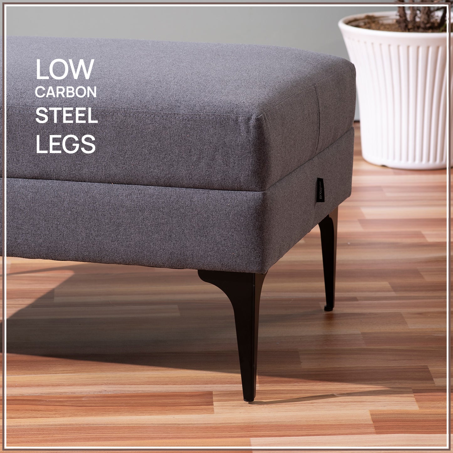 Nimbus Cloud Cube Metallic Pouf Stool in Grey Color | Nestroots