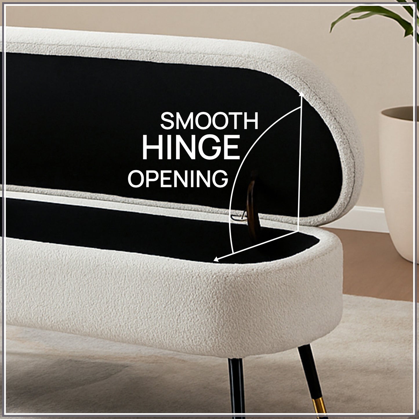 Ivory Escape Ottoman Bench With Storage | Nestroots