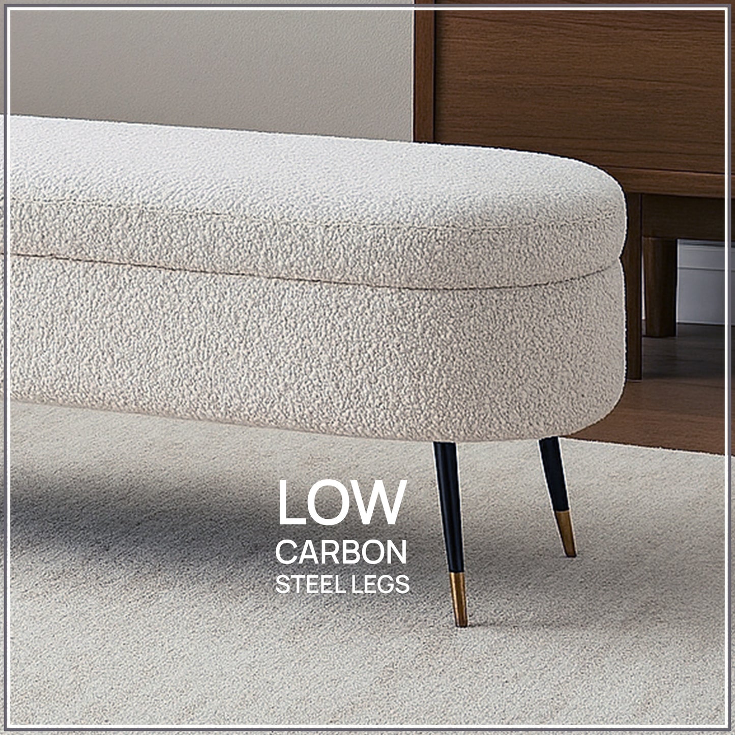 Ivory Escape Ottoman Bench With Storage | Nestroots