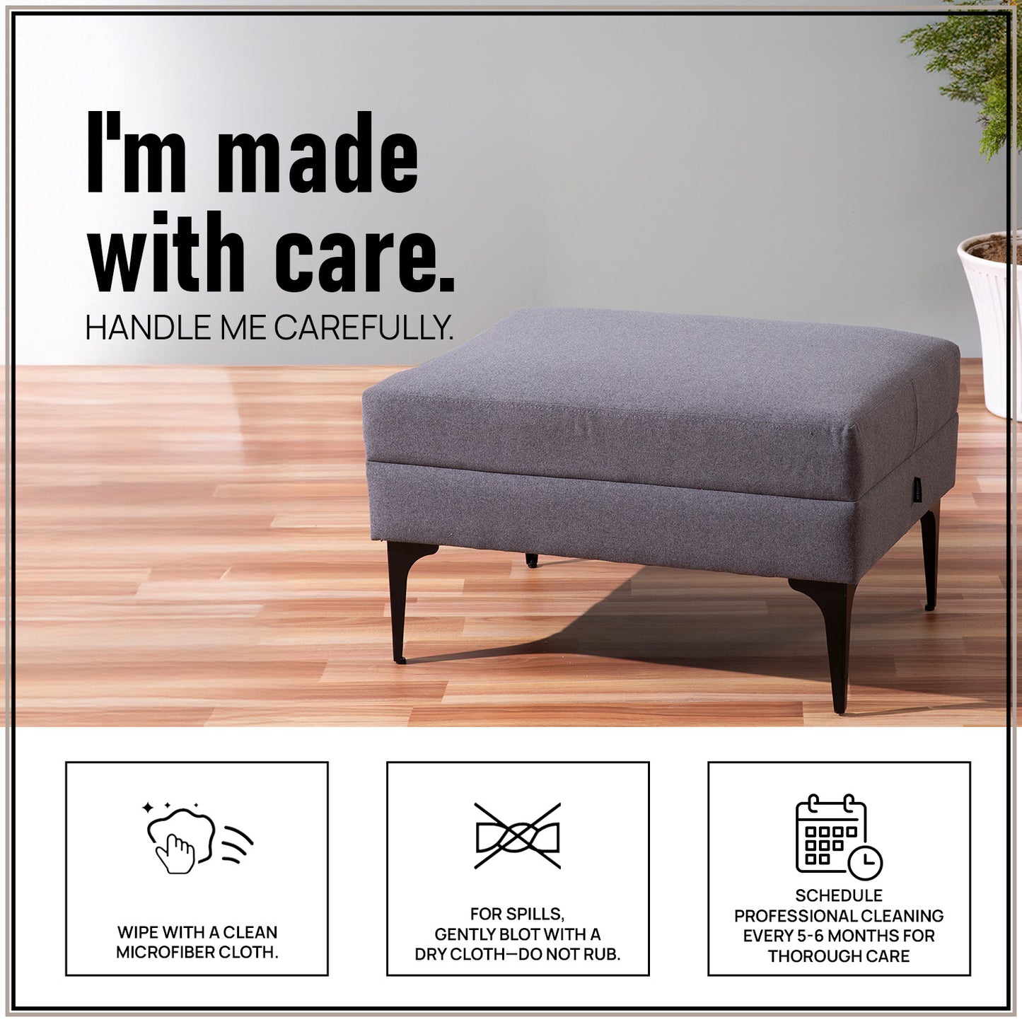 Nimbus Cloud Cube Metallic Pouf Stool in Grey Color | Nestroots