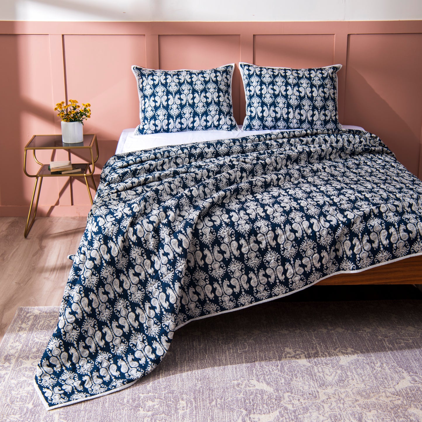 Cotton Printed Quilt & Shams