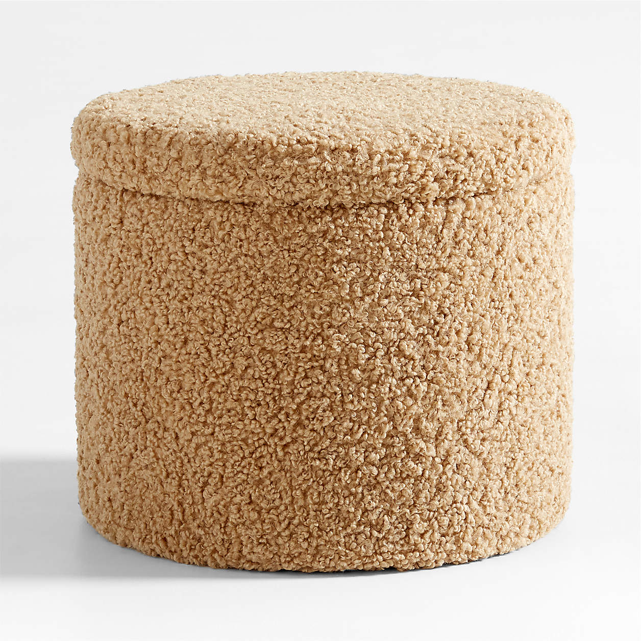 Caramel Brown Desert Dune Sherpa Boucle Kids Pouffe