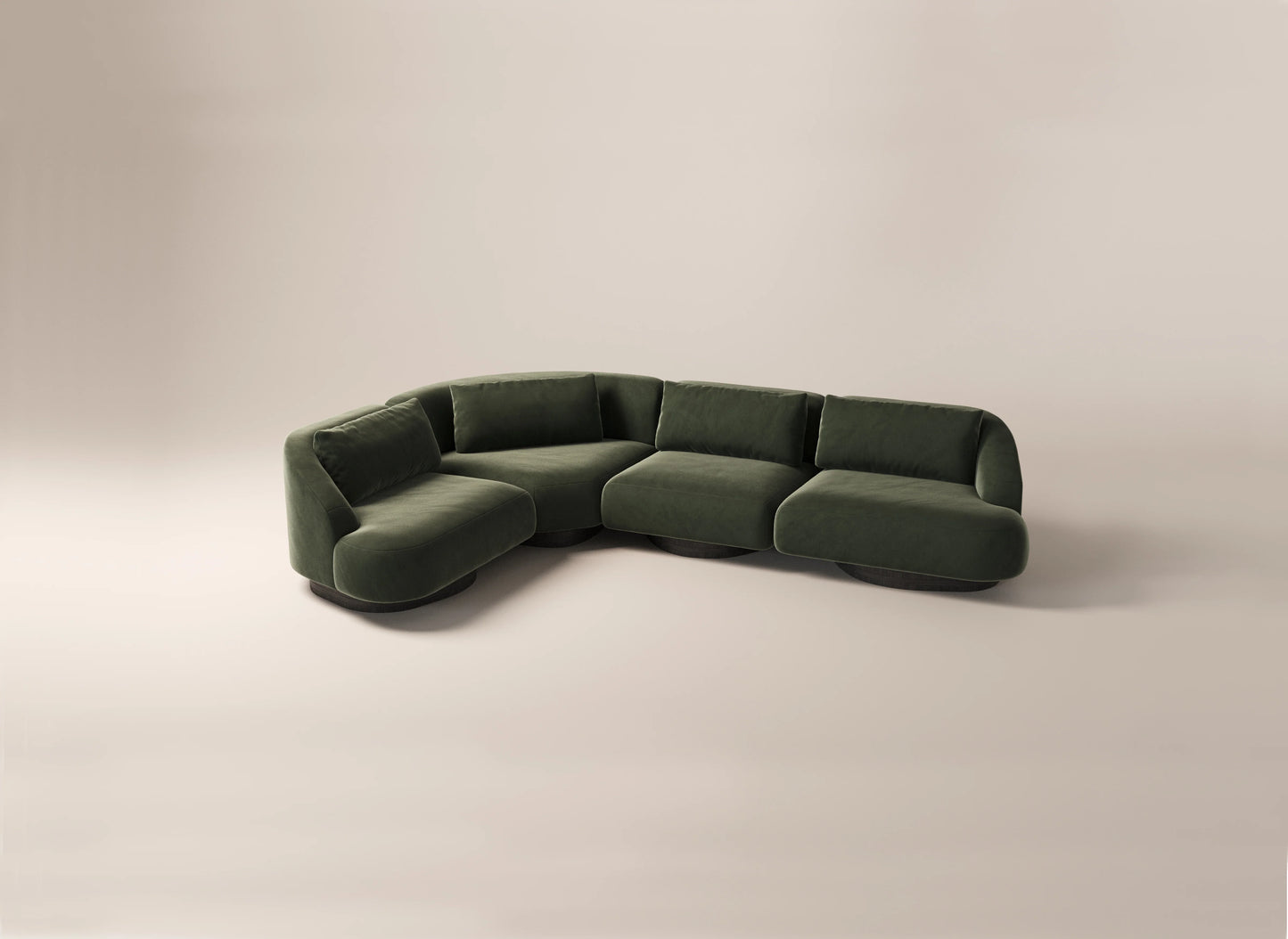 Athena 5-Seater Corner Sofa - Sage Green Velvet