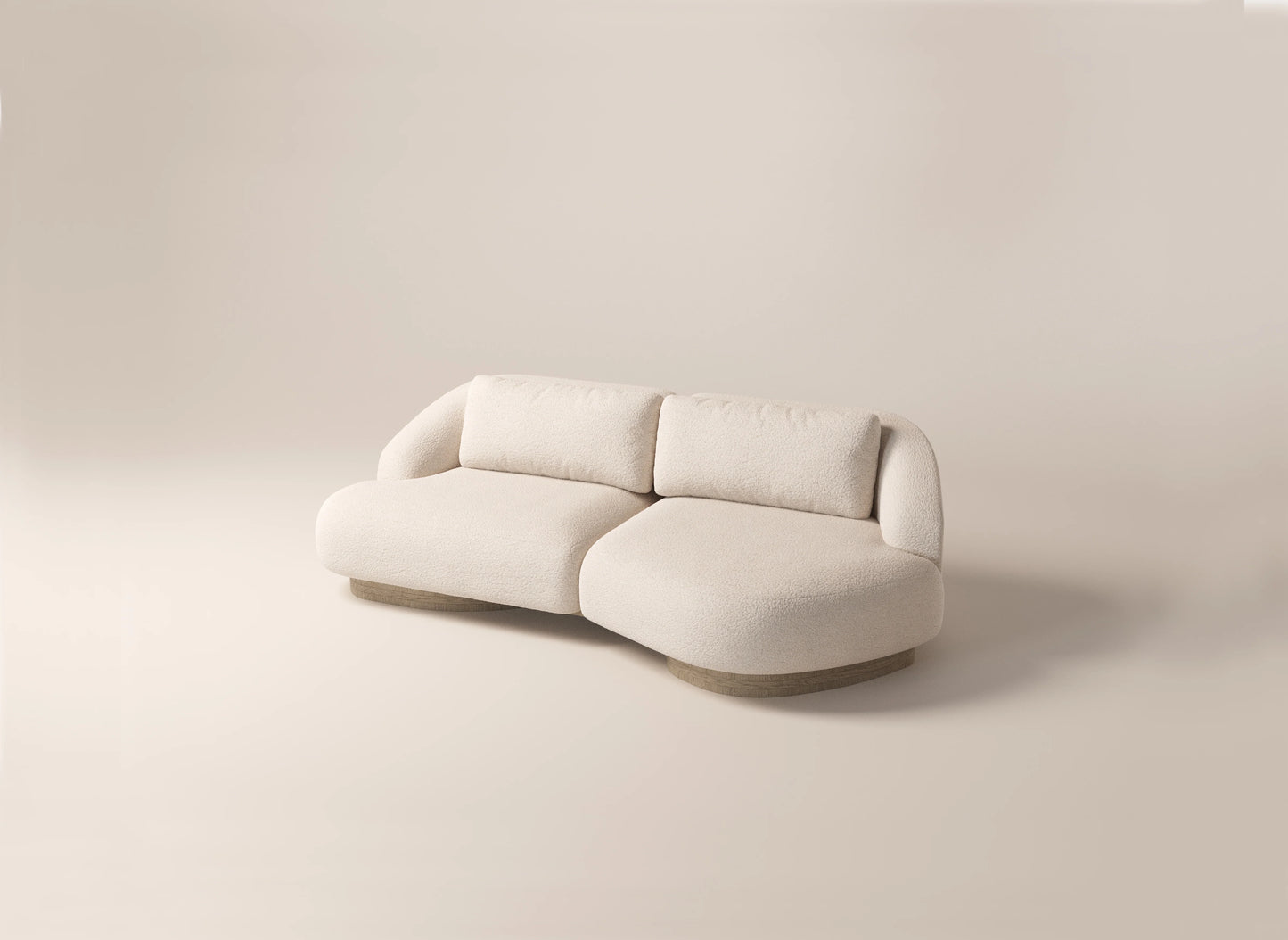 Athena 3-Seater Butterfly Right Sofa - Cream Shearling