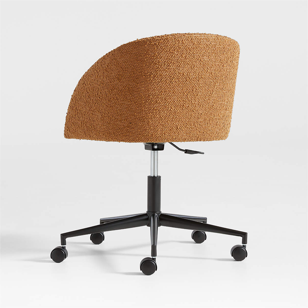 Finch Maple Brown Boucle Kids Desk Chair with Black Base
