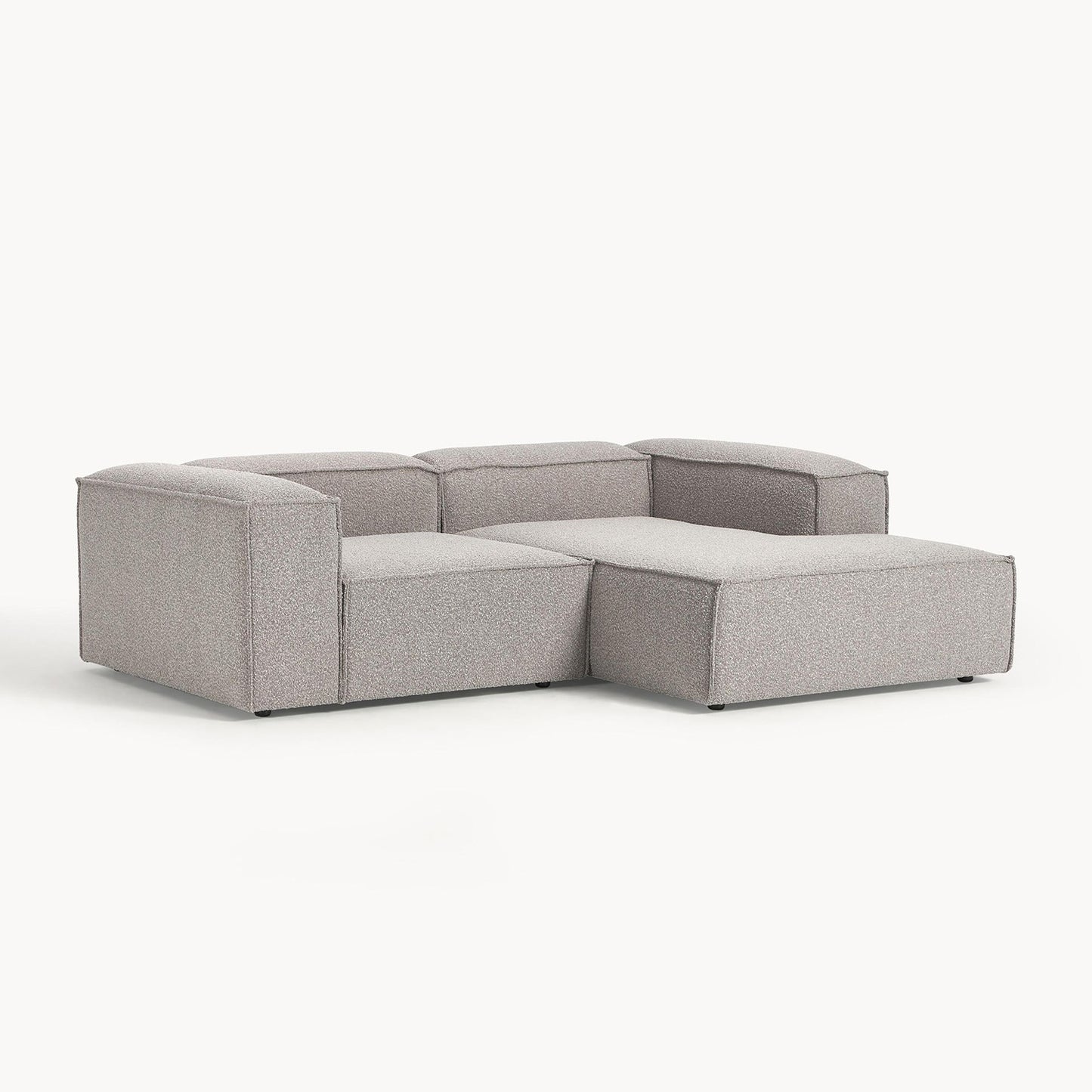 ElegantEdge 2 Seater Boucle Comfortable Dark Grey L Shaped Sofa