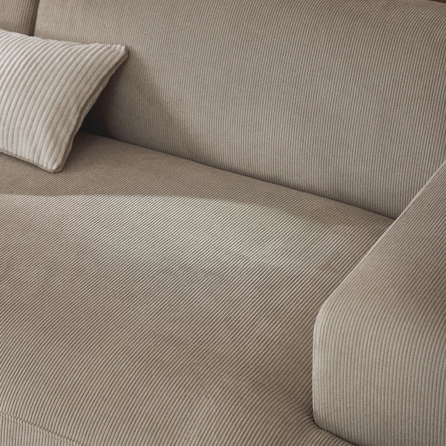 ComfortHaven Corduroy 2 Seater Sofa Beige