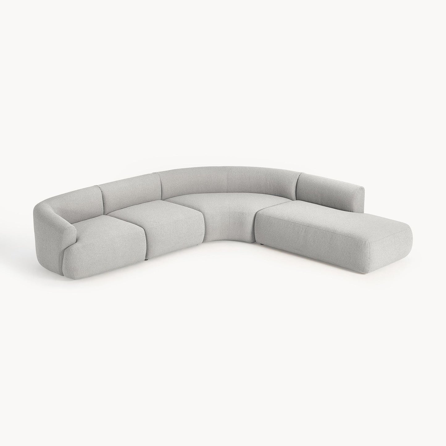 ZenLiving 5 Seater Sofa Boucle Grey