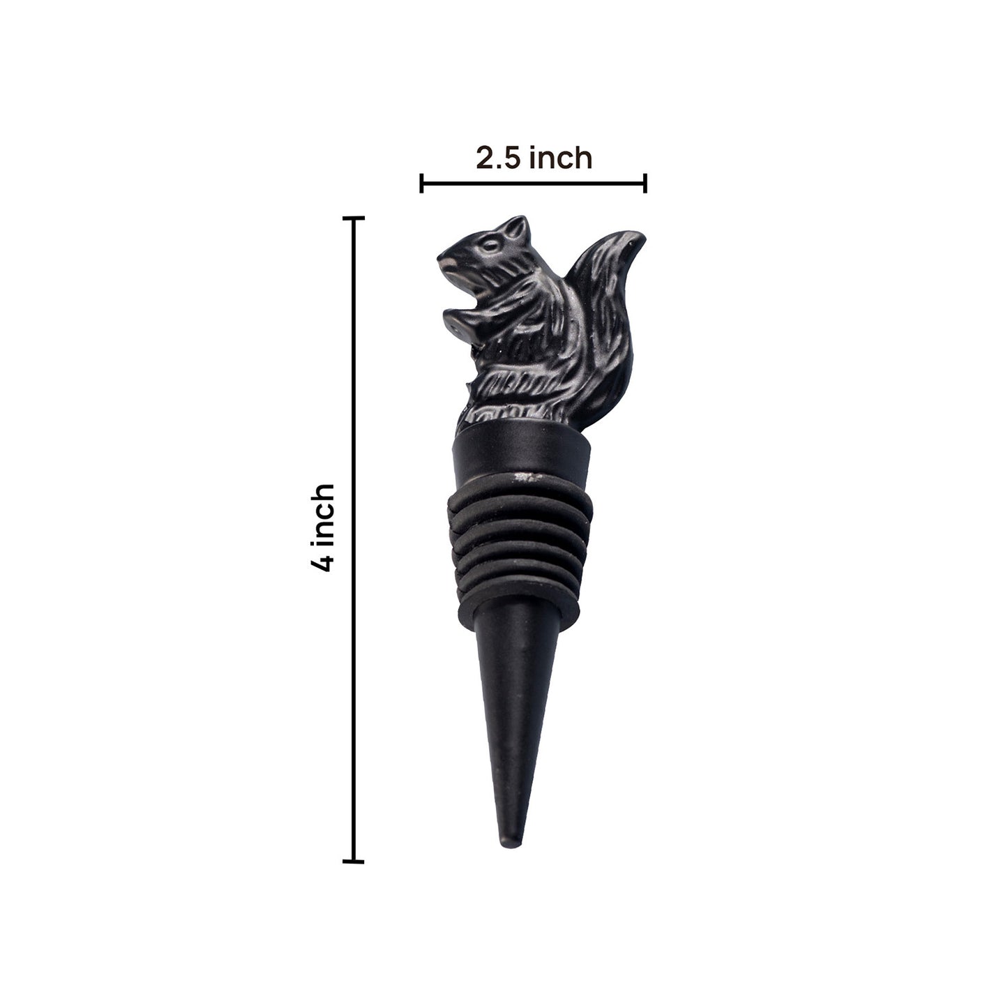 The Squirrel Bottle Stopper Matte Black