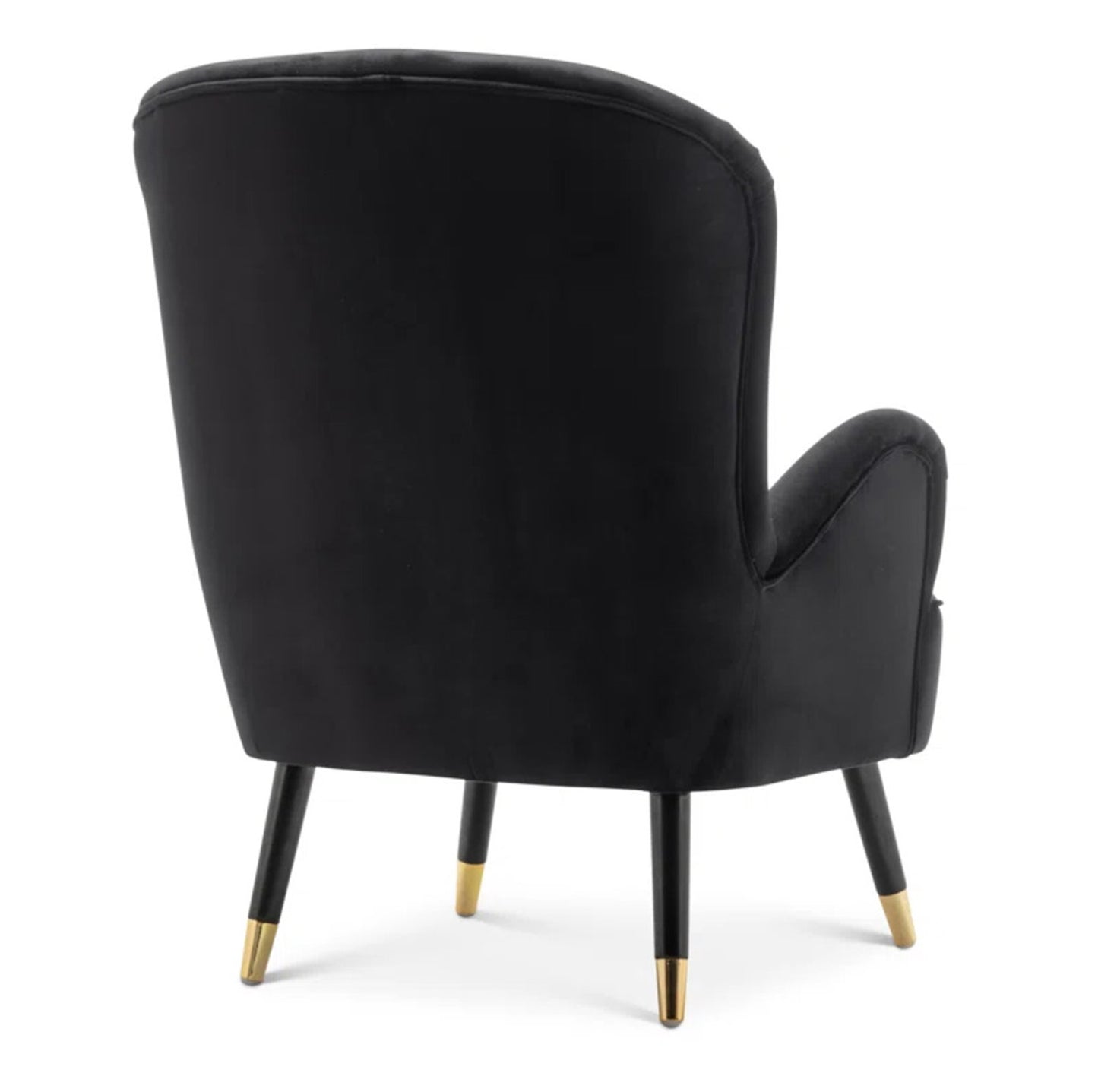 Velvet Barrel Chair With Ottoman Footrest Black