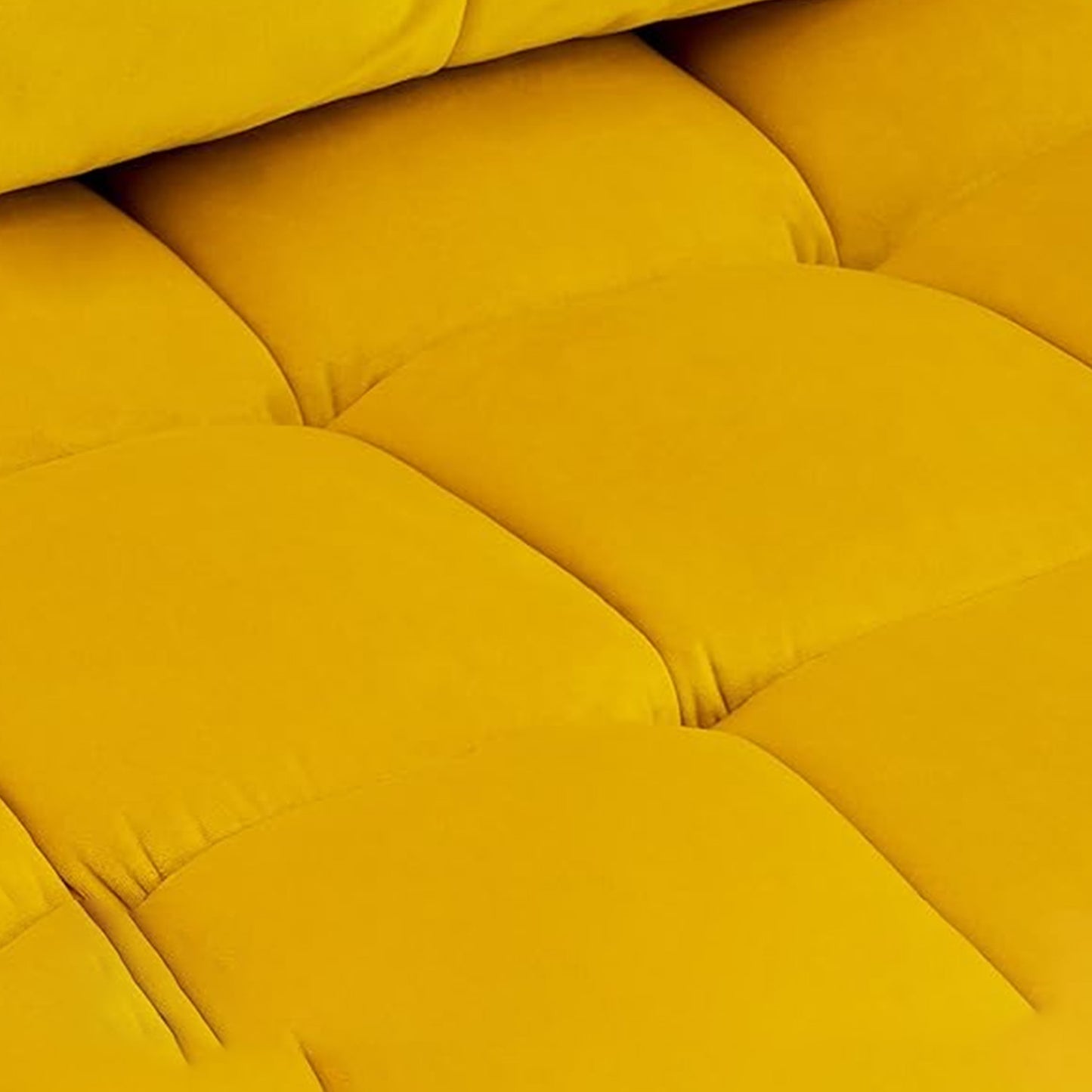 Luxurious Velvet Chair With Ottoman Footrest Yellow