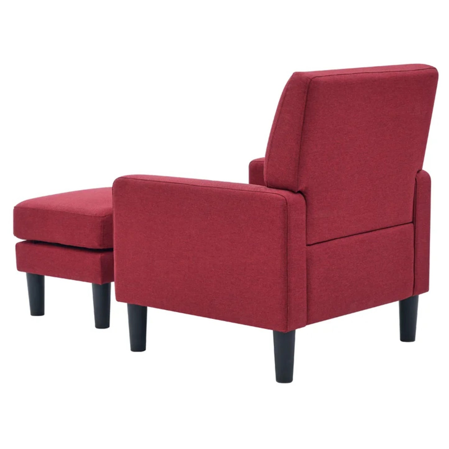 Opulent Accent Chairs With Ottoman Footrest Red